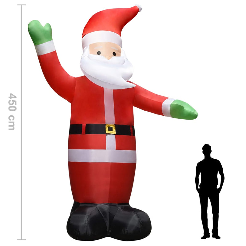 vidaXL Inflatable Santa Claus with LEDs Christmas Decoration IP44 4.5 m