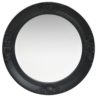 vidaXL Wall Mirror Baroque Style 50 cm Black