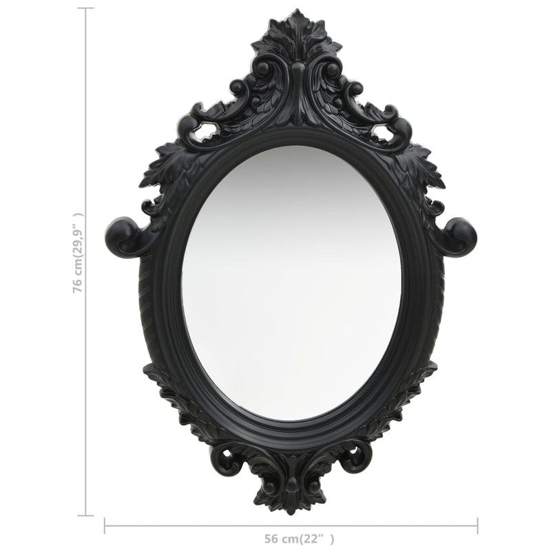 vidaXL Wall Mirror Castle Style 56x76 cm Black