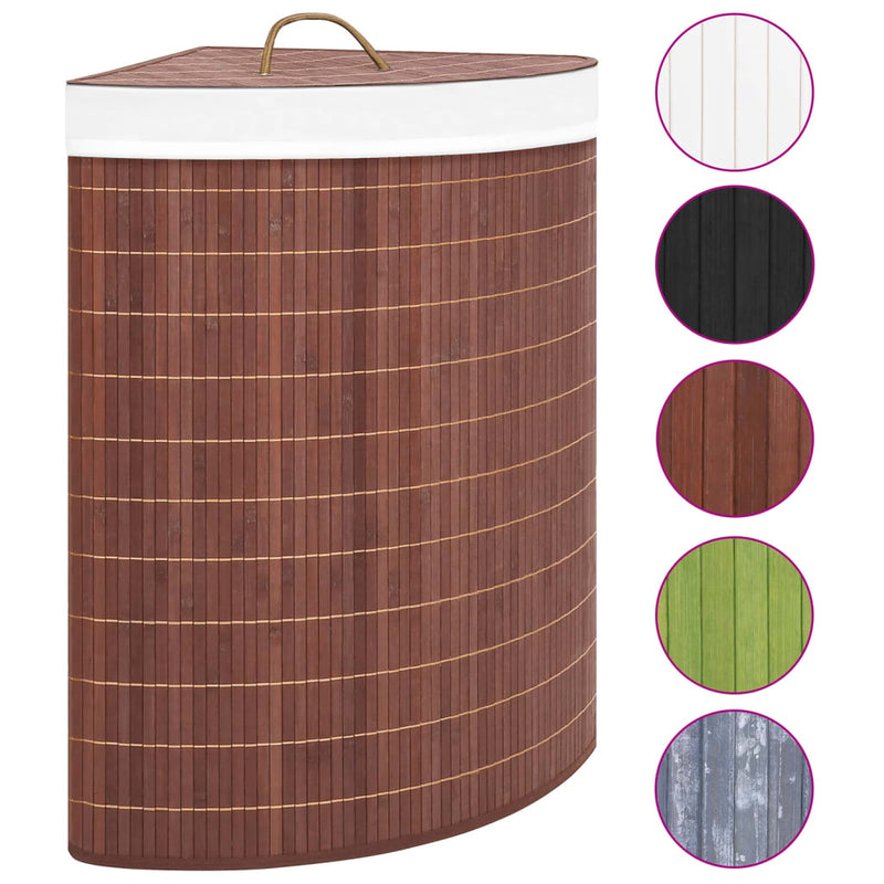 vidaXL Bamboo Corner Laundry Basket 60 L