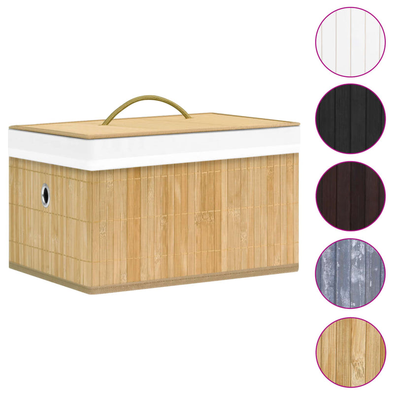 vidaXL Bamboo Storage Boxes 4 pcs