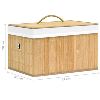 vidaXL Bamboo Storage Boxes 4 pcs