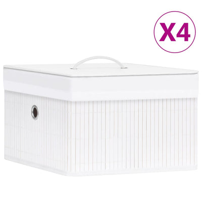 vidaXL Bamboo Storage Boxes 4 pcs