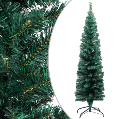 vidaXL Slim Artificial Christmas Tree with Stand Green 180 cm PVC