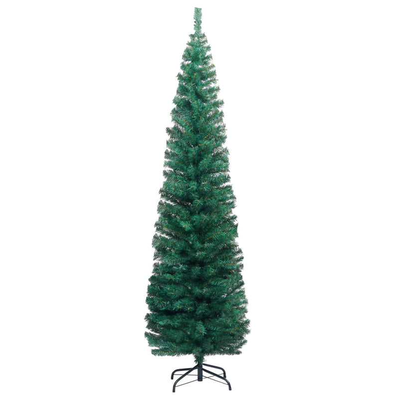 vidaXL Slim Artificial Christmas Tree with Stand Green 180 cm PVC