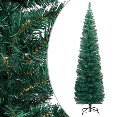 vidaXL Slim Artificial Christmas Tree with Stand Green 180 cm PVC