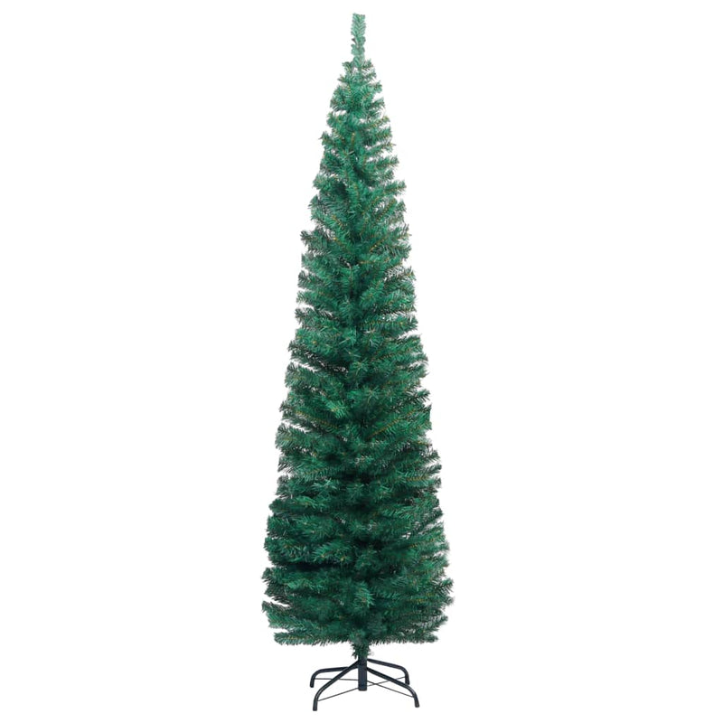 vidaXL Slim Artificial Christmas Tree with Stand Green 180 cm PVC