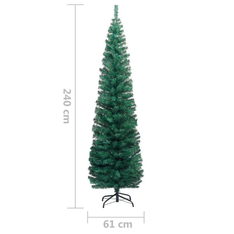 vidaXL Slim Artificial Christmas Tree with Stand Green 180 cm PVC