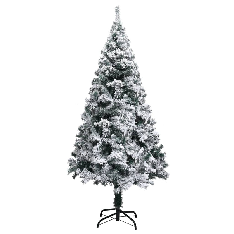 vidaXL Artificial Christmas Tree with Flocked Snow Green 150 m PVC
