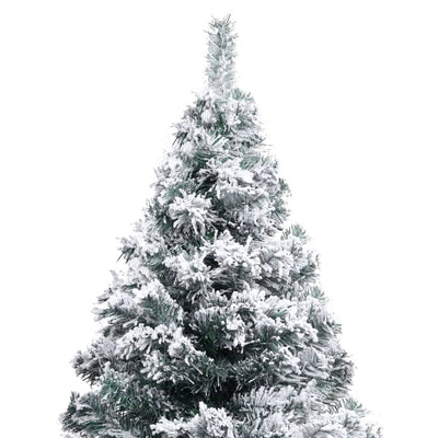 vidaXL Artificial Christmas Tree with Flocked Snow Green 150 m PVC