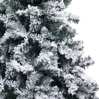 vidaXL Artificial Christmas Tree with Flocked Snow Green 150 m PVC