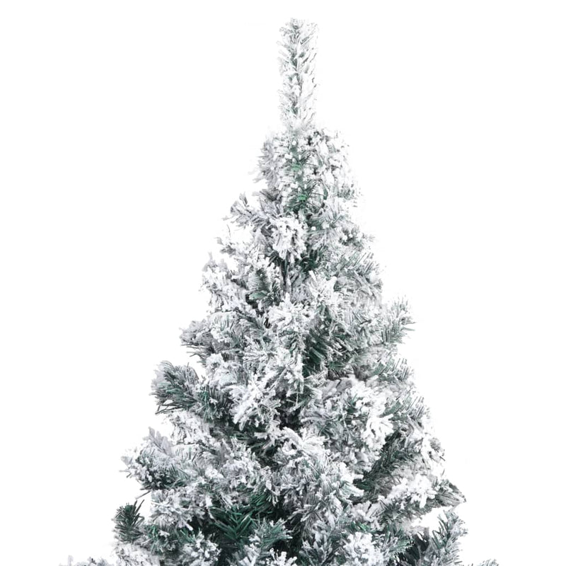 vidaXL Artificial Christmas Tree with Flocked Snow Green 210 cm PVC