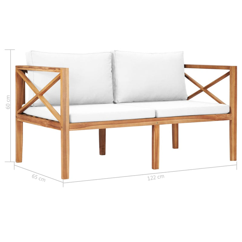 vidaXL 4 Piece Garden Lounge Set with Cushions Solid Teak Wood