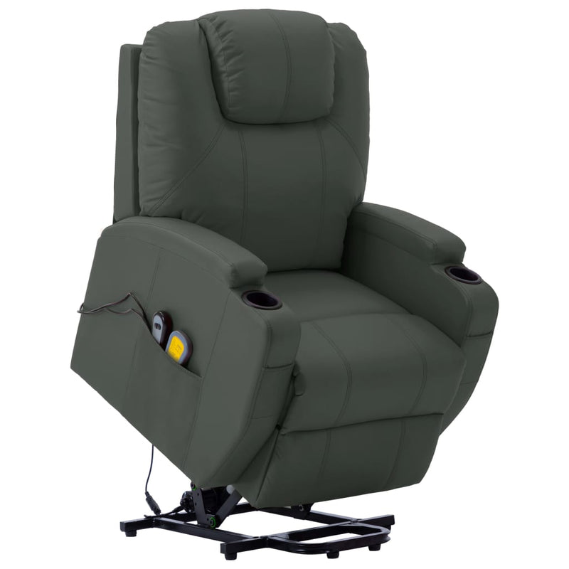 vidaXL Stand-up Massage Recliner Anthracite Faux Leather (AU only)