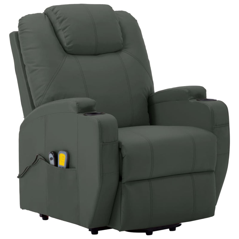 vidaXL Stand-up Massage Recliner Anthracite Faux Leather (AU only)