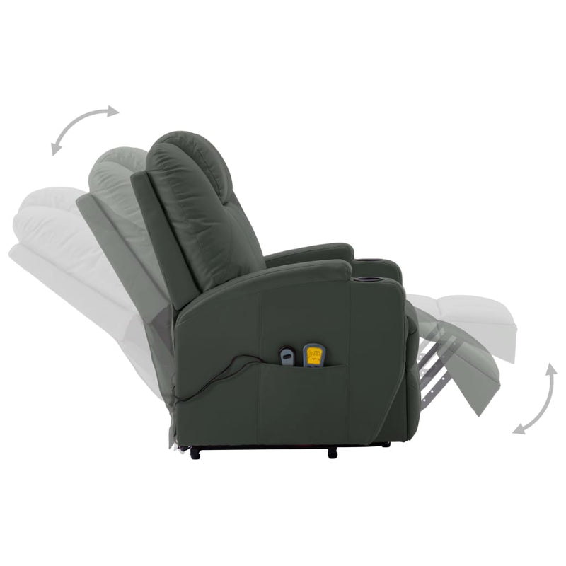 vidaXL Stand-up Massage Recliner Anthracite Faux Leather (AU only)