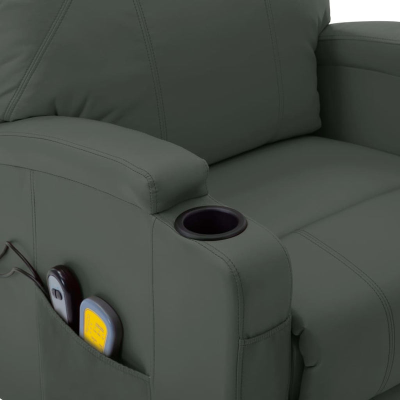 vidaXL Stand-up Massage Recliner Anthracite Faux Leather (AU only)