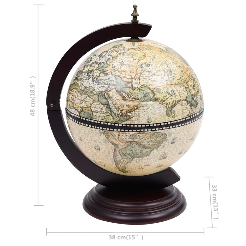 vidaXL Tabletop Globe Bar Wine Stand Eucalyptus Wood