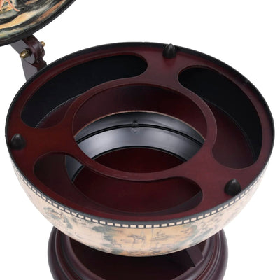 vidaXL Tabletop Globe Bar Wine Stand Eucalyptus Wood
