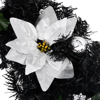 vidaXL Christmas Arch with LED Lights Black 90 cm PVC