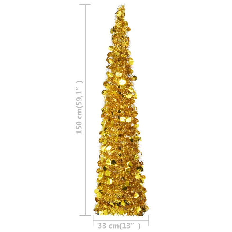 vidaXL Pop-up Artificial Christmas Tree Gold 120 cm PET