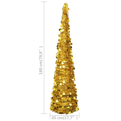 vidaXL Pop-up Artificial Christmas Tree Gold 120 cm PET