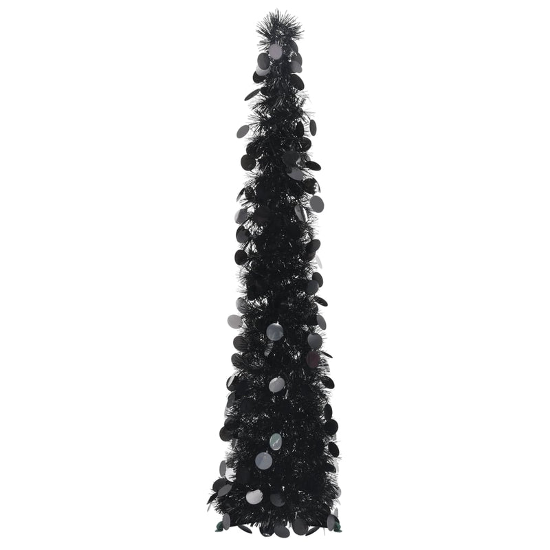 vidaXL Pop-up Artificial Christmas Tree Black 180 cm PET