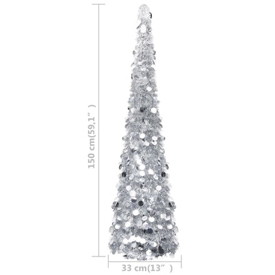 vidaXL Pop-up Artificial Christmas Tree Silver 120 cm PET