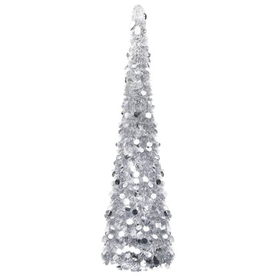 vidaXL Pop-up Artificial Christmas Tree Silver 120 cm PET