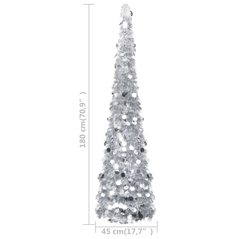vidaXL Pop-up Artificial Christmas Tree Silver 120 cm PET