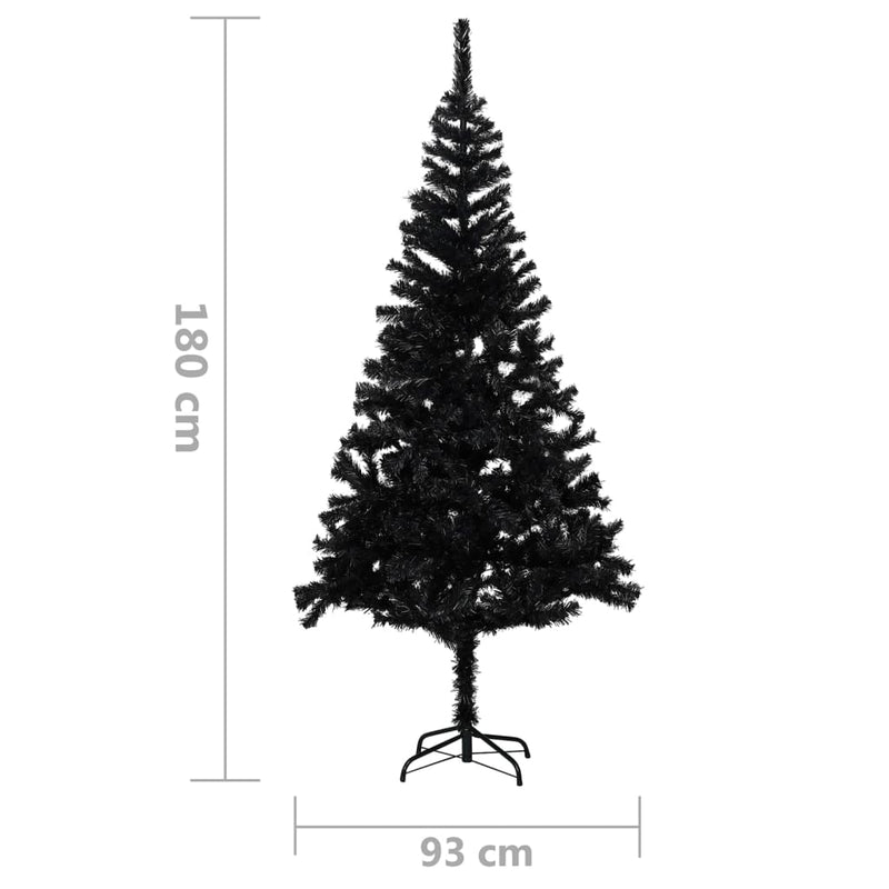 vidaXL Artificial Christmas Tree with Stand Black 150 cm PVC