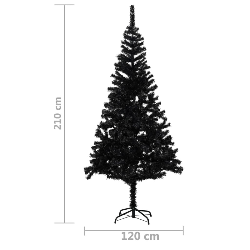 vidaXL Artificial Christmas Tree with Stand Black 150 cm PVC