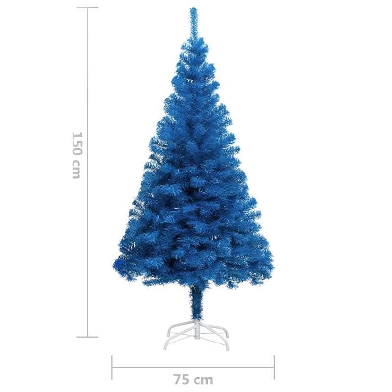 vidaXL Artificial Christmas Tree with Stand Blue 210 cm PVC