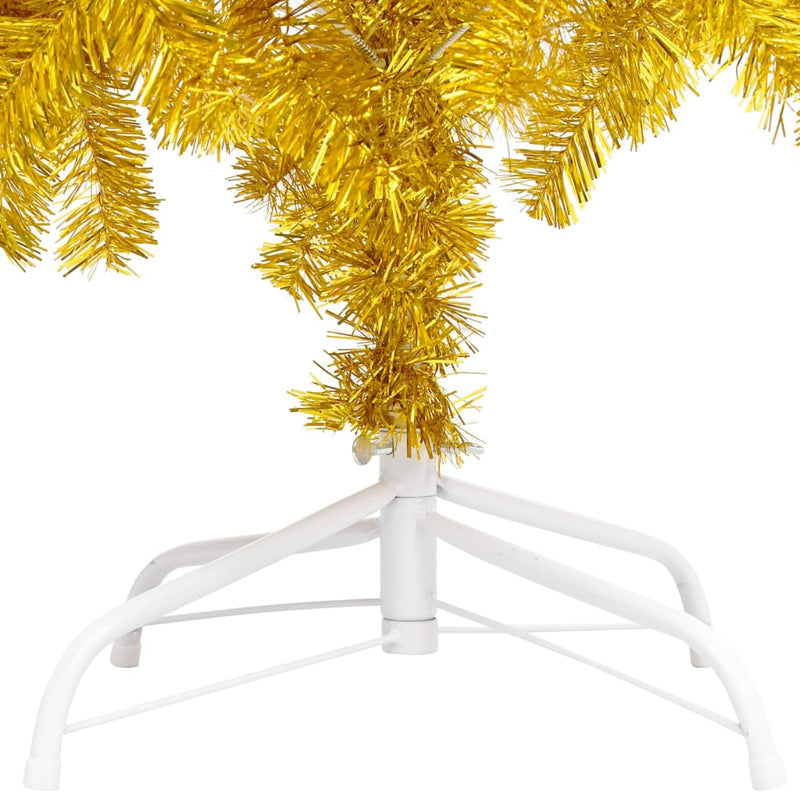 vidaXL Artificial Christmas Tree with Stand Gold 210 cm PET