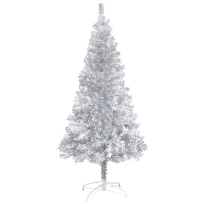 vidaXL Artificial Christmas Tree with Stand Silver 210 cm PET