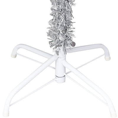 vidaXL Artificial Christmas Tree with Stand Silver 210 cm PET