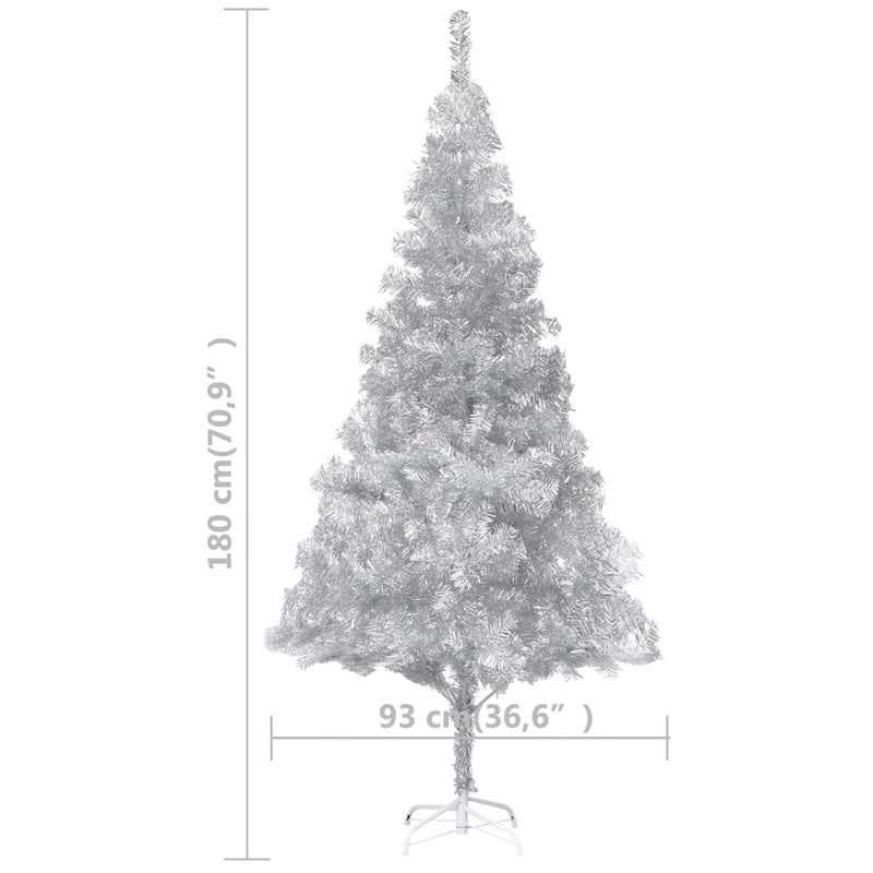 vidaXL Artificial Christmas Tree with Stand Silver 210 cm PET