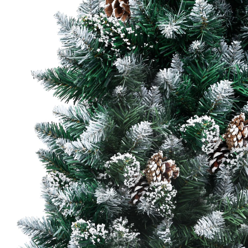 vidaXL Artificial Christmas Tree with Pine Cones and White Snow 240 cm