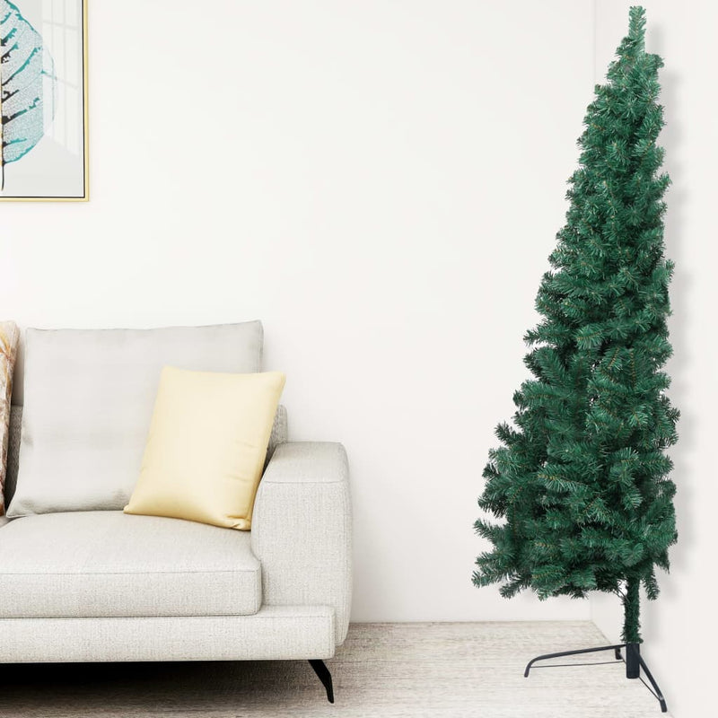 vidaXL Artificial Half Christmas Tree with Stand Green 150 cm PVC
