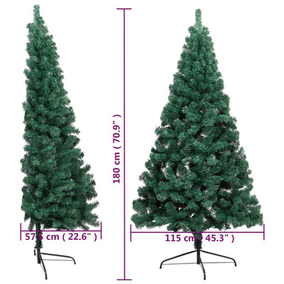vidaXL Artificial Half Christmas Tree with Stand Green 150 cm PVC