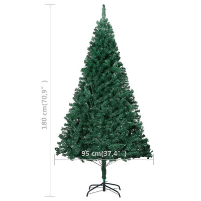 vidaXL Artificial Christmas Tree with Thick Branches Green 180 cm PVC
