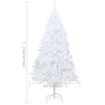 vidaXL Artificial Christmas Tree with Thick Branches White 240 cm PVC