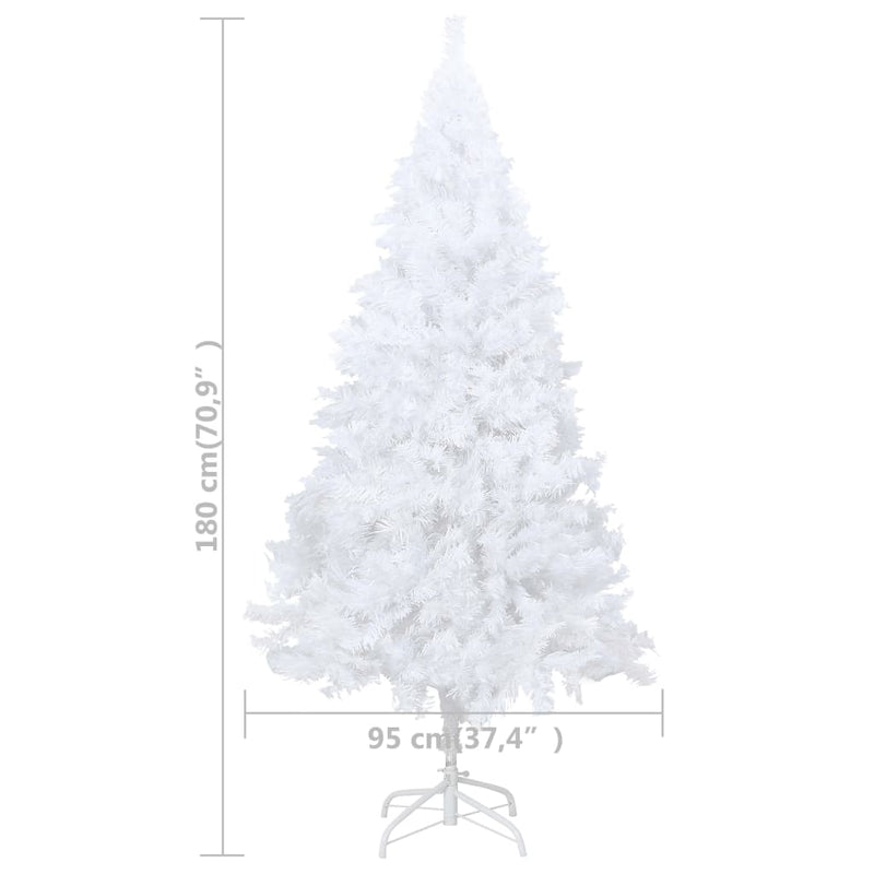 vidaXL Artificial Christmas Tree with Thick Branches White 240 cm PVC