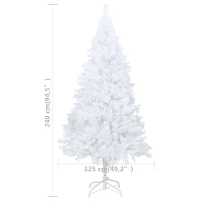 vidaXL Artificial Christmas Tree with Thick Branches White 240 cm PVC