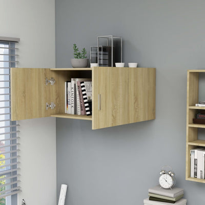 vidaXL Wall Mounted Cabinet Black 80x39x40 cm Engineered Wood
