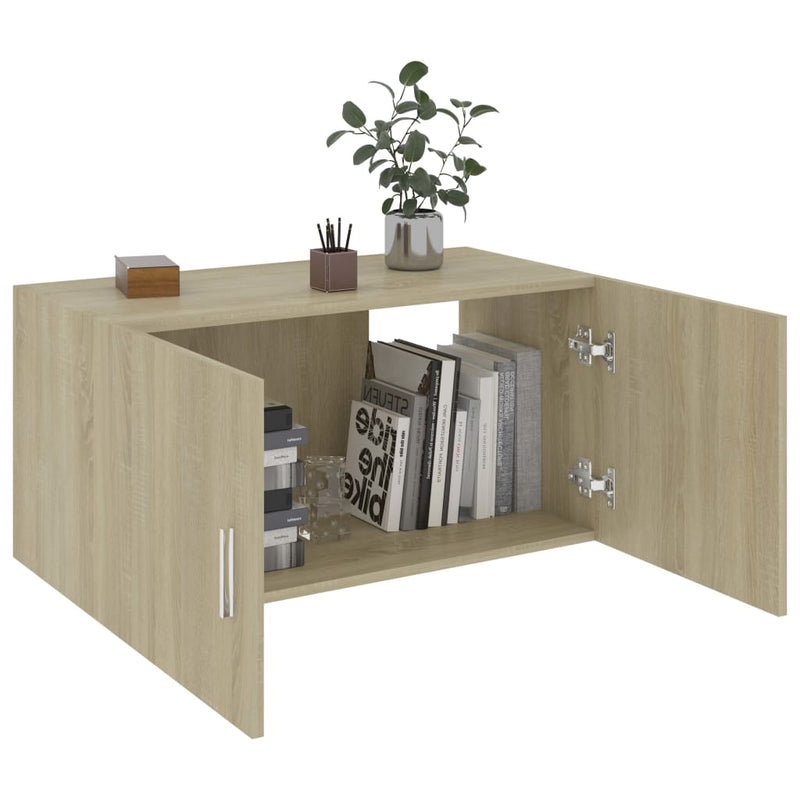vidaXL Wall Mounted Cabinet Black 80x39x40 cm Engineered Wood