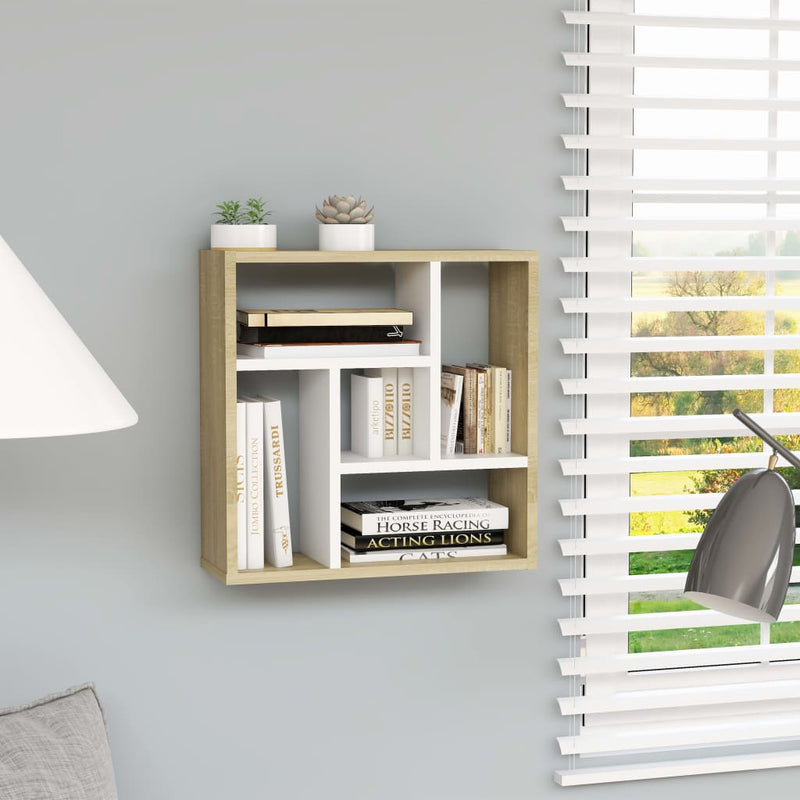 vidaXL Wall Shelf Sonoma Oak 45.1x16x45.1 cm Engineered Wood
