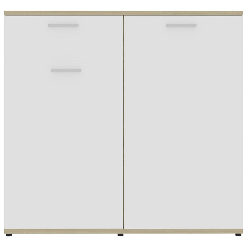 vidaXL Sideboard White and Sonoma Oak 160x36x75 cm Engineered Wood
