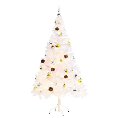 vidaXL Artificial Pre-lit Christmas Tree with Baubles Green 150 cm