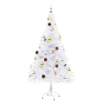 vidaXL Artificial Pre-lit Christmas Tree with Baubles Green 150 cm